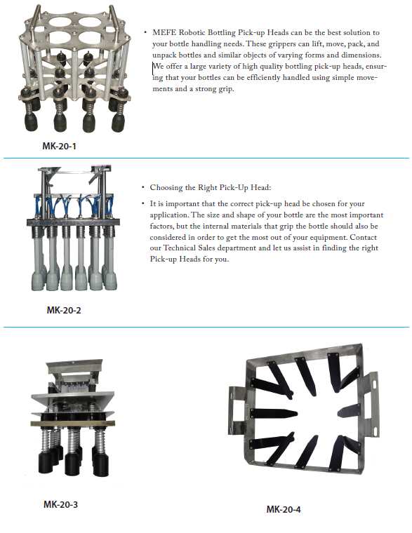 Robotic Bottling Pick-up Heads,Bottle Grippers Lifting Heads